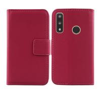 Premium Genuine Real Flip Folder Folio Leather Case For Teracube 2S / Teracube 2E / Teracube Thrive Business Phone Protection Protector Cover Skin (Rose)
