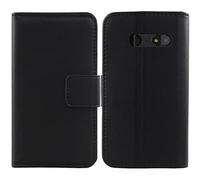 Premium Genuine Real Flip Folder Folio Leather Case For TTfone TT240 2.4" Book Wallet Business Phone Protection Protector Cover Skin Pouch Etui (Black)