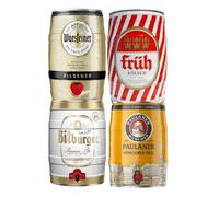 Premium German 5L Mini Kegs Variety Collection - Fruh, Warsteiner, Paulaner & Bitburger | Authentic German Beer Gift Set | 4 x 5L Draught Kegs Perfect for Parties, BBQs & Oktoberfest