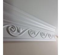 Premium GH41 Ceiling Coving Size 55x135mm | Decorative Georgian Cornice | Easy Install Crown Moulding 24 M | Paint-Ready Polystyrene Cornice | Waterproof Kitchen Bedroom Living Room | 12 Lengths
