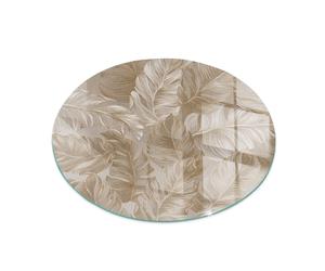 Premium Glass Hearth Protector for Wood Burners Delicate Leaf Patterns 90 cm