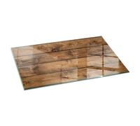 Premium Glass Hearth Protector for Wood Burners Natural Wood Grain 100x50 cm