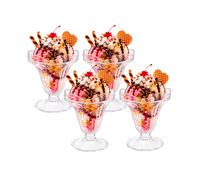 Premium Glass Sundae Dessert Bowls 170ml Footed Ice Cream Cups Dessert Serving Glasses Set of 4