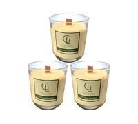 Premium Glass With Wooden Wick Lime Basil Mandarin Wax KDMD Lime 3 Pack