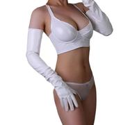 Premium Glossy Finish Long Gloves 70Cm Length Multiple Color Choices For Stylish Outfit Pairing Glossy Long Gloves Unisex