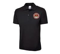 Premium Gloucester Retro Rugby Embroidered Polo Shirt Left Chest Logo Polo Shirt from S-4XL (Black, L, l)