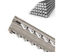 Premium Gold Aluminum Curtain Rail System 2 Track Ceiling Mounted Double Row Invisible Rail Includes One Piece Rope Pulley Perfect for Room Dividers 500 cm Long