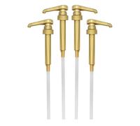 Premium Gold Coffee Syrup Pump (4 Pack) for 750ml or 1 Liter Bottles - Fits Major Brands such as Torani, Monin (only Plastic 1 Liter), Skinny, Starbucks, DaVinci, Coffee Syrup Pump Dispenser