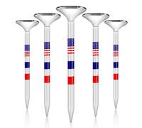 Premium Golf Tees, 3 1/4'' Unbreakable Transparent Acrylic Plastic Golf Tees, Reduces Friction & Side Spin, American USA Flag （50 Count）