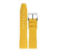 Premium Grade Fluororubber Watch Strap 20mm 21mm 22mm Watches Strap Diving Waterproof Fast Release Watchbands(Brown-Silver Buckle,21mm) (Yellow 21mm)