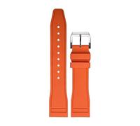 Premium Grade Fluororubber Watch Strap 20mm 21mm 22mm Watches Strap Diving Waterproof Fast Release Watchbands(Brown-Silver Buckle,21mm) (Orange 21mm)