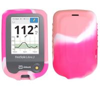 Premium Gradient Soft Silicone Case Set (Screen Protector + Lanyard + Lanyard Patch) for Freestyle Libre 3/ Freestyle Libre 2/14 Day (Continuous Glucose Monitor) (Gradient PKWH)