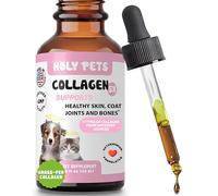 Premium Grass-Fed Liquid Collagen for Dogs & Cats - 5 Types I, II, III, V, X - Joint, Skin & Coat Support - Hyaluronic Acid - Hydrolyzed Bovine, Fish & Chicken Collagen - 2oz, 30 Servings