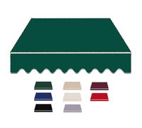 Premium Green Awning Fabric with Valance for Replacement, UV Protection Outdoor Canopy Material, 12x10ft (365x300cm) Ideal for Patios and Balconies