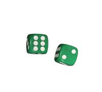 Premium Green Gaming Dice, 14mm D6 Opaque Dice with White Dots for Tabletop Games,