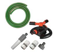 Premium Green Garden Hose 15M With Connector Set And Rotary Sprinkler