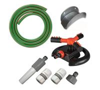 Premium Green Garden Hose 15M With White Line Connector Set And Hanger