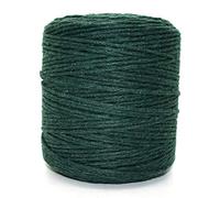 Premium Green Macrame Cord, 100 m / 328 ft of 5 mm Thick Natural Cotton Thread Yarn Macrame Rope for Wall Hangings, Plant Hangers, DIY Crafts, Home Decorations, Gift Wrapping (Reel)