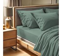 Premium Green Ranforce Single Fitted Sheet (90 x 200 + 30 cm) | 100% Cotton, 145 Thread Count | Machine Washable at 30°C | Soft & Durable for Comfort