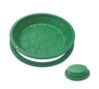 Premium Green Resin Manhole Cover Recessed Septic Tank Lid Hidden Sewa Access Ideal for Drain Field and Grass Planting (24in60cm)