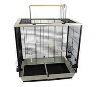 Premium Grey Budgie & Cockatiel Aviary Cage with Accessories Space Saving Design