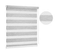 Premium Grey Day and Night Zebra Window Roller blind, 17 width sizes, 33.5" x 59" (85cm Wide x 150cm Drop)