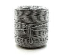 Premium Grey Macrame Cord, 100 m / 328 ft of 5 mm Thick Natural Cotton Thread Yarn Macrame Rope for Wall Hangings, Plant Hangers, DIY Crafts, Home Decorations, Gift Wrapping (Reel)