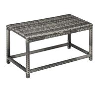 Premium Grey Outdoor Coffee Table - Durable Rattan Top, Sturdy Steel Frame, Spac