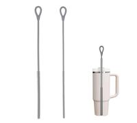 Premium Grey Silicone Straw Cleaners, 2-Piece Set for 6mm & 9mm Straws, Hygienic & Durable Reusable Brush for Water Bottles, Tumblers, Cups, Easy Grip & Hang Design