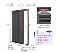 Premium Grey White Accordion Sliding Door - Aluminum Interior Privacy Room Divider Concertina Design for Home & Commercial Use (31x80in/78.5x203cm)