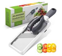 Premium Grip Handheld Mandoline for Kitchen - Adjustable 3-Function Thickness, Safety Hand Guard, Multi-Purpose Vegetable Chopper & Fruit Cutter, Cheese Slicer, Onion Potato Salad Food