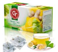 Premium GT green tea with lemon and ginger flavour | Refreshing lemon ginger tea and ginger tea bags | Convenient tea bag Brewing | Floral Aroma, Eco-Friendly & Biodegradable Tea
