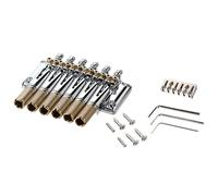 Premium guitar bridge replacement for 6 string electric guitars, includes tuning machine, locking hardware and mounting accessories, gold plated guitar bridge assembly