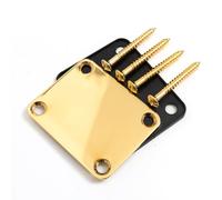 Premium Guitar Neck Plate Replacement with Screws, Metal 4-Bolt Neck plate Compatible With Fender TL ST Electric Guitar & Bass, Vintage Brushed Gold Bronze Copper Styles (SN05)