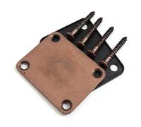 Premium Guitar Neck Plate Replacement with Screws, Metal 4-Bolt Neck plate Compatible With Fender TL ST Electric Guitar & Bass, Vintage Brushed Gold Bronze Copper Styles (SN02)