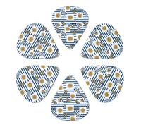 Premium Guitar Picks 6 Pack National Flag Of Uruguay, Semi-Round Celluloid Plectrums for Electric Guitar, Acoustic Guitar & Bass Players, 0.46mm/0.71mm/0.96mm Gauges