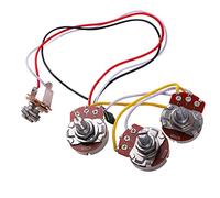 Premium Guitar Potentiometer Kit, 1 Volume, 2 Tone Controls, Easy Install Wiring Harness for Jazz Bass A250K B250K, Excellent Sound Control