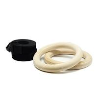 Premium Gymnastic Ring Set with 4.5m Straps - Home Gym Training Equipment for Strength Workout, Adjustable Wooden Rings for Olympic Exercise, Calisthenics, and Ring Ups