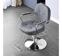 Premium Hairdressing Chair | Classic 360° Swivel Salon Chair with Hydraulic Lift | Adjustable Leather Barber Chair for Hairdressers & Tattoo Studios - Silver
