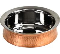Premium Hammered Copper & Stainlees Steel Serving Handi Dish Bowl (13cm)