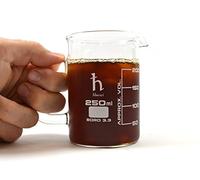Premium Hand Crafted Beaker Mug, Thick Borosilicate Glass, 8.4oz (250mL) Capacity - Small Size - Tea or Espresso Sized
