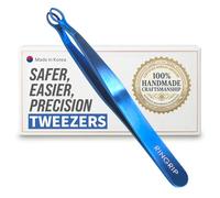 [Premium Hand-Made] Round tip Tweezers, 316 Surgical-Grade Stainless Steel for Safety, Precision Tweezers, Hair tweezerfor Plucking, Facial Hair for Men & Women, Trim