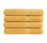Premium Hand Towels SOLUND 4 Pieces Gold 100 x 200 cm 600 g/m² Cotton Bath Towel Set for Sauna Beach Pool Fitness Spa Travel Absorbent and Durable with Loop
