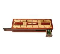 Premium Handcrafted 2-Track Wooden Cribbage Board Set in Bloodwood and Maplewood with Storage Compartment