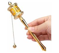 Premium Handheld Prayer Wheel - Buddhist Scripture Wheel for Meditation and Spiritual Practice(Yellow,12cm)