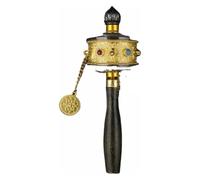 Premium Handheld Tibetan Prayer Wheel - Solid Brass Buddhist Scripture Wheel for Meditation and Spiritual Practice(Gold,17 * 8cm)