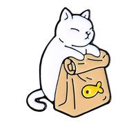 Premium Handmade Food Kitten Enamel Lapel Pin Brooch Badge Diy Accessory Clothing Bookbags Jackets Hat Decoration Cat Lapel Pin For Men Women