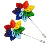 Premium Handmade Pride Pins Rainbow Flower Brooch Pride Gay Rainbow Flag Lapel Pins Enamel LGBT Lapel Pins Rainbow Brooch Decoration for Clothes and Bags Pride Month, Nylon, no gemstone