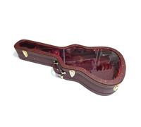 Premium Hard Shell Acoustic Guitar Case for 40-41 Inch Guitar - Compatible with Gibson D Series - Transparent Acrylic Top, Plush Interior, Waterproof Leather, Storage Compartment (Brown)