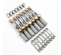 Premium Headless Guitar Bridge - Korean Made 6/7/8 String Set with Adjustable Saddles, Locking Nut & Wrench - Ideal for Multi-Scale, Djent, Prog Metal, DIY Custom Builds (7 String Silver)